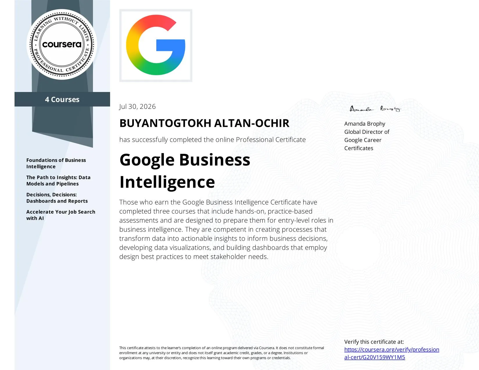 Google Business Intelligence