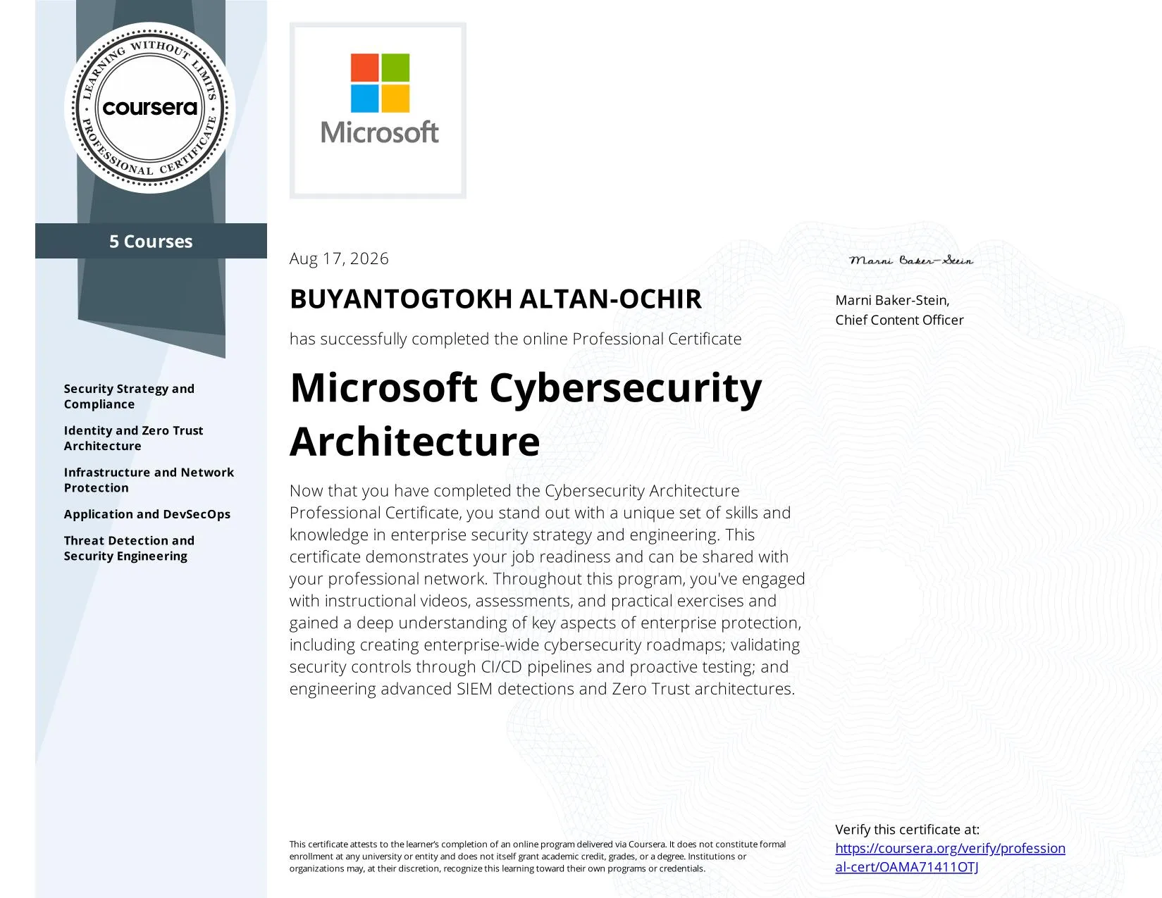 Microsoft Cybersecurity Architecture
